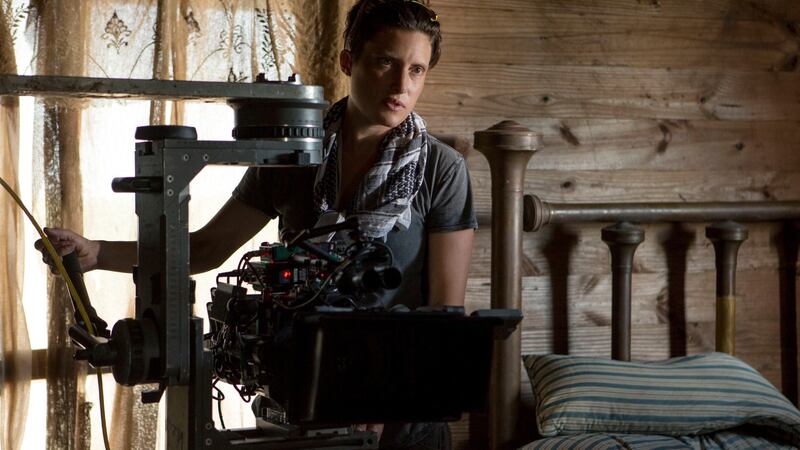 This image released by Netflix shows Rachel Morrison on the set of the film "Mudbound." Morrison was nominated for an Oscar for best cinematography on Tuesday, Jan. 23, 2018. The 90th Oscars will air live on ABC on Sunday, March 4. (Steve Dietl/Netflix via AP)