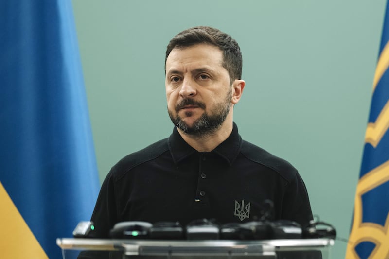 Ukrainian president Volodymyr Zelenskiy called on western allies to 'define a clear position on security guarantees', including a commitment to basing troops on Ukrainian soil. Photograph: Bloomberg