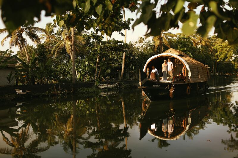 The pace of life is slower when you stay aboard a houseboat in Kerala