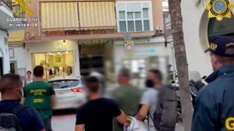 Police detain Gerry Hutch in Fuengirola last week. Photograph: Guardia Civil