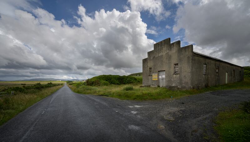 The Ballroom of Romance: The former Corrigan’s dance hall – currently for sale for €50,000 – is now approaching an advanced stage of dereliction. Photograph: Michael Mc Laughlin