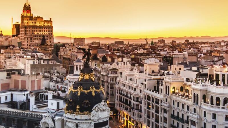 Madrid at sunset