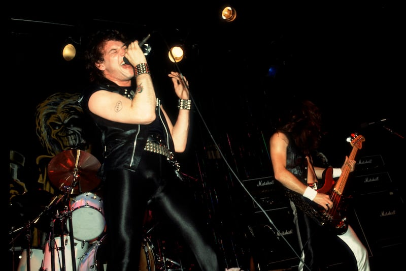 Paul Di'Anno (left) and Steve Harris perform with Iron Maiden in Illinois, US in 1981. Photograph: Paul Natkin/Getty Images