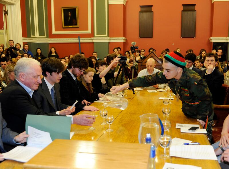 Sinead O'Connor, pictured at Trinity College for a debate held by "the Hist" in 2014 on a motion, 'the Catholic Church can be salvaged'. File photograph: Dave Meehan/The Irish Times 