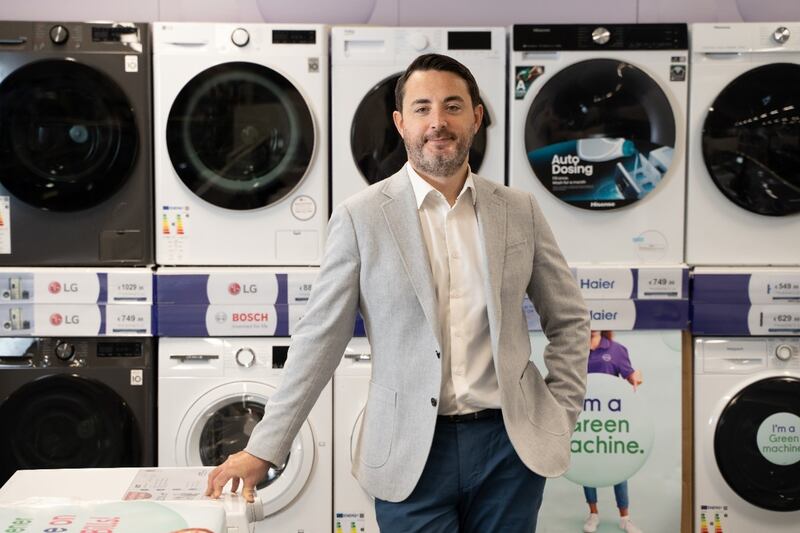 Pictured in the flagship store in Blanchardstown, D15, Tom Daly is laundry expert and category manager for home appliances at Currys Ireland