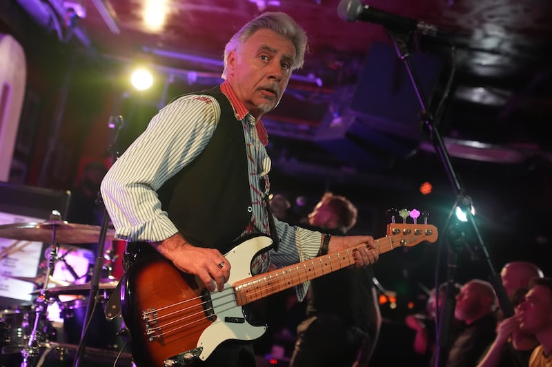 Glen Matlock performs for the crowd at The 100 Club. Photograph: Lucy North/PA