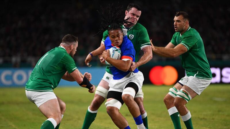 James Ryan’s strength will be required against the All Blacks in Tokyo. photograph:  Gabriel Bouys/AFP via Getty Images