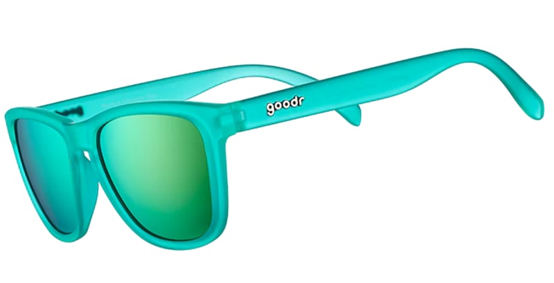 Goodr turquoise sunglasses, €35 at The Run Hub