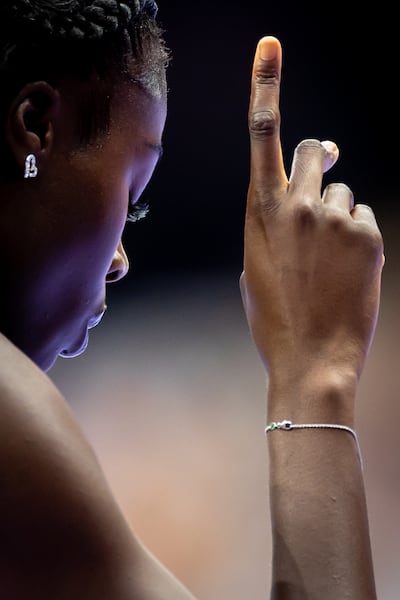 Rhasidat Adeleke ahead of the women's 400m semi-final at the Paris Olympics. Photograph: Morgan Treacy/Inpho