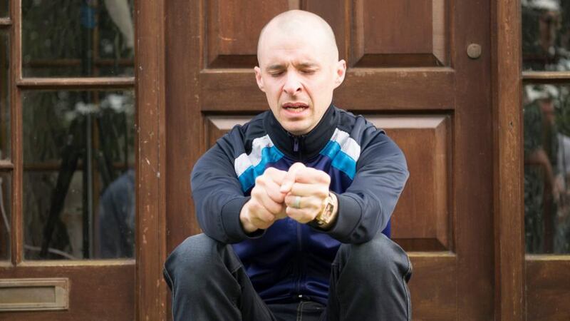 Tom Vaughan-Lawlor as Nidge in the RTÉ series Love/Hate. ‘What does it mean to men that so many representations of them as lead characters in television shows depict them as  psychopaths?’