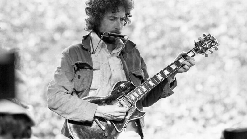 Bob Dylan performs at Kezar Stadium in San Francisco, California, March, 1975. Photograph: Alvan Meyerowitz/Michael Ochs Archives/Getty Images