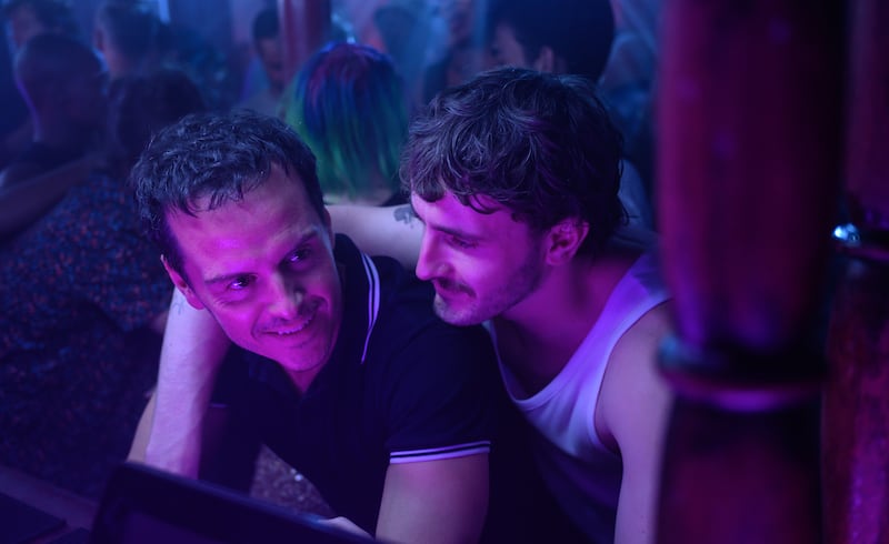 Andrew Scott and Paul Mescal in a scene from the film All of us Strangers. Photograph: Searchlight Pictures/Parisa Taghizadeh

