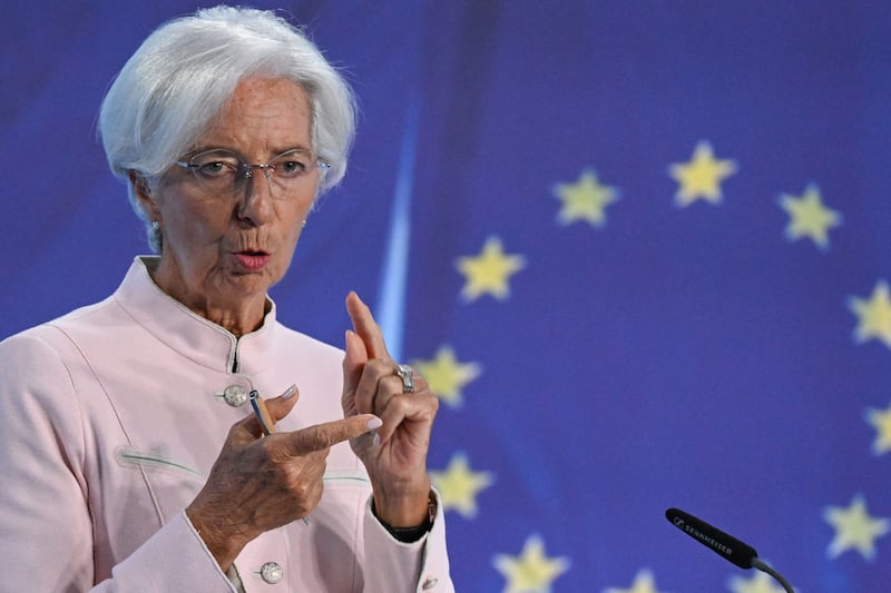 As president of the ECB, Lagarde has presided over an unprecedented 10 interest rate hikes. Photograph: KIRILL KUDRYAVTSEV/AFP via Getty Images