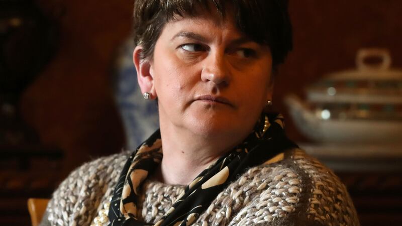 DUP leader Arlene Foster at the Corick House hotel in Clogher, Co Tyrone on Monday. Photograph: Niall Carson/PA