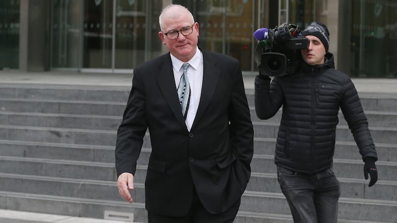 Mel Christle, former president of the Boxing Union of Ireland, pictured leaving the Special Criminal Court after giving evidence in the trial of Patrick Hutch. Photograph: Collins Courts.