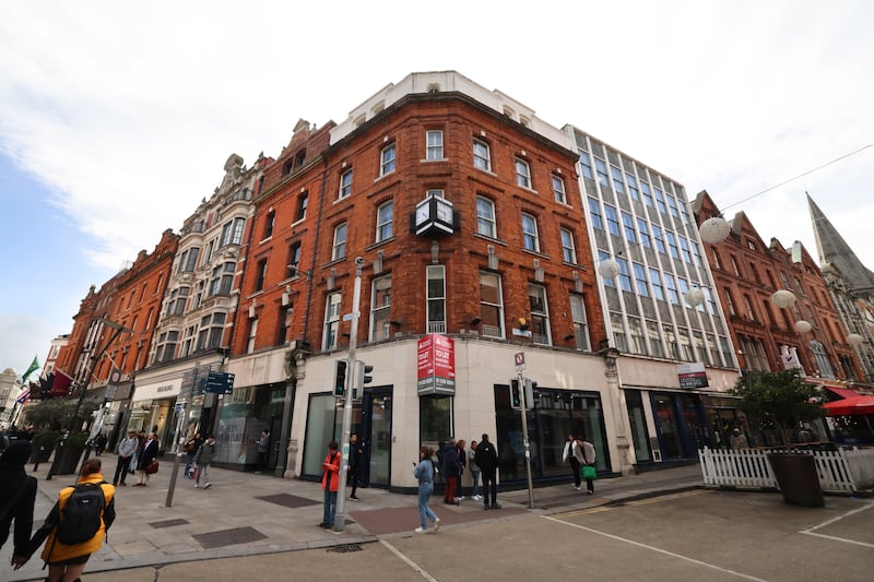 DTIl is the owner of 106 Grafton Street on the corner with Suffolk Street. 
 Photograph: Dara Mac Dónaill / The Irish Times