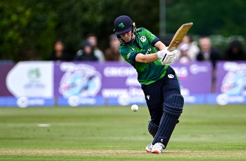 Orla Prendergast of Ireland during match one of the Women's T20 International Series between Ireland and England at Clontarf in Dublin. Photograph: Piaras Ó Mídheach/Sportsfile