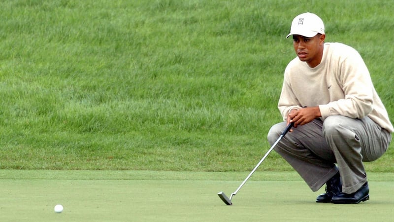 Tiger Woods pictured at Mount Juliet. Photograph: Fran Caffrey/AFP via Getty