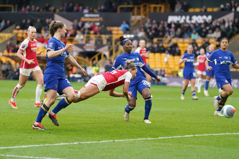 Arsenal’s Katie McCabe during the Cup final at Molineux Stadium. Photograph: Nick Potts/PA