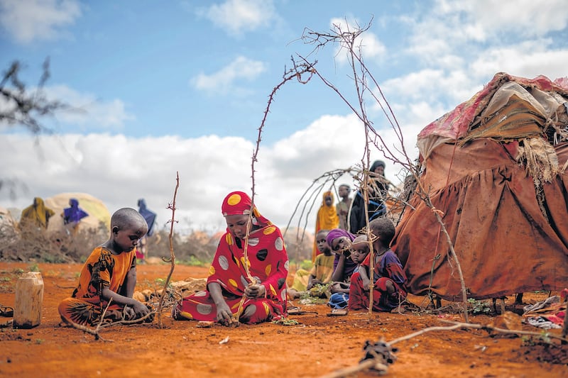 Baidoa in 2022, where tens of thousands of people fled to amid the country’s fiercest drought in 40 years, in southern Somalia. Photograph: Andrea Bruce/NYT