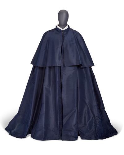 Navy silk Chanel cape