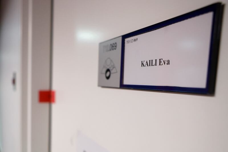 Seals are pictured on Eva Kaili’s office door at the European Parliament in Strasbourg. Photograph: Jean-Francois Badias/AP/PA