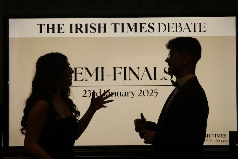 Gabriella McMullin and Oran Lafferty from QUB Literific. Photograph: Alan Betson
