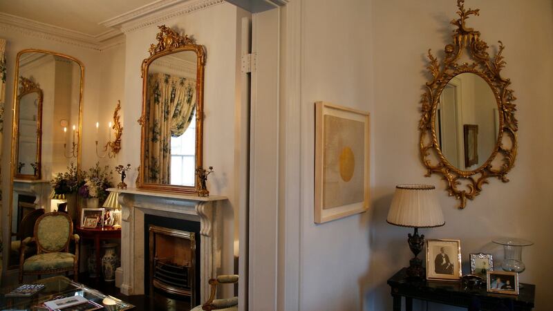 Louise Gallagher’s house at 64 Upr Leeson Street Dublin 4. The house has been renovated using expertise and furnishings from Portugal. Reception room. Photograph: Nick Bradshaw