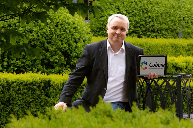 David McIntyre of Cubbie, representing Mayo LEO, took home the Innovation Award  at the 2022 National Enterprise Awards. Photograph: Martina Regan