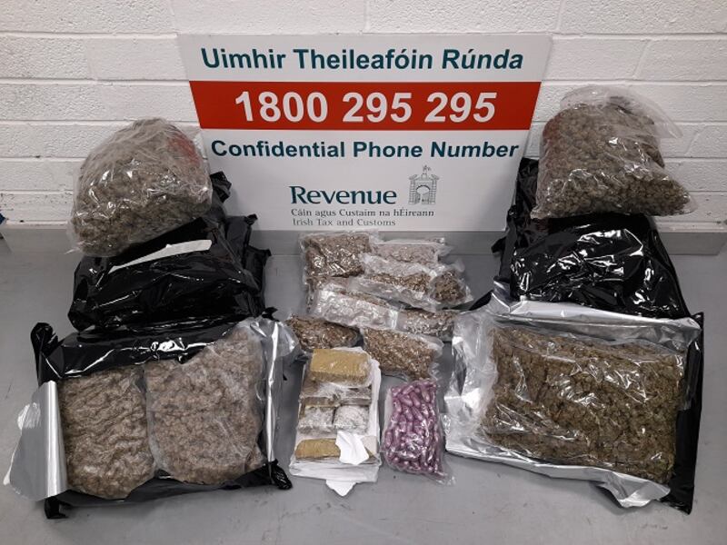 The full amount of cannabis products seized by Revenue on Thursday and Friday. Photograph: Revenue