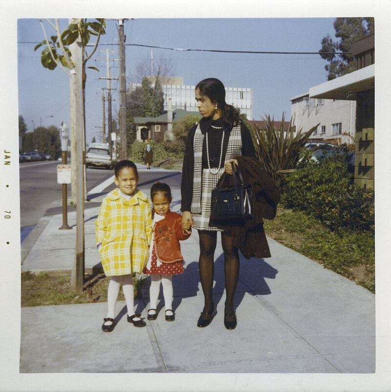 Kamala Harris (L) with her younger sister Maya and mother Shyamala Gopalan Harris. Photograph: Kamala Harris