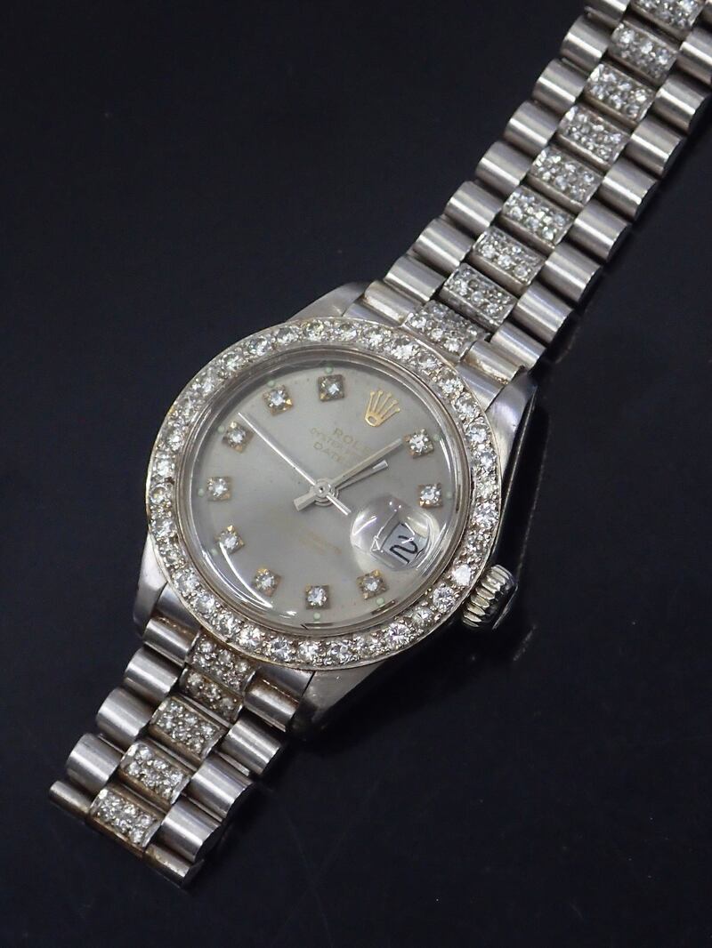 A ladies 18ct white gold diamond set rolex date just wrist watch €7,000-€9,000