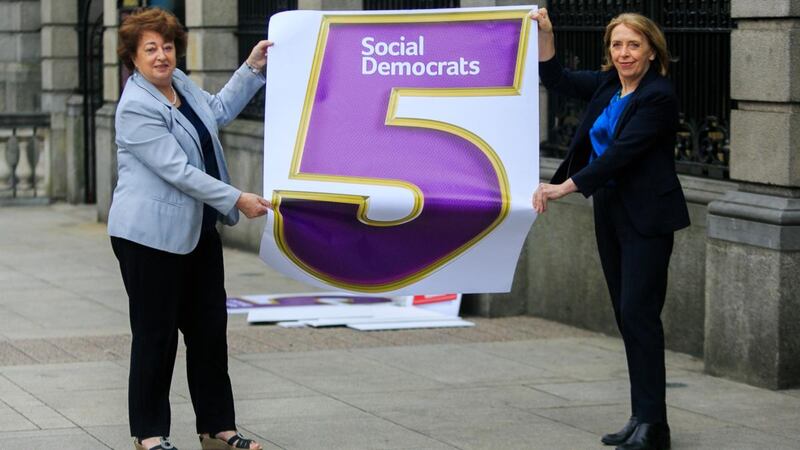 Social Democrats Catherine Murphy and Róisín Shortall mark their fifth anniversary at Leinster House on July 14th. Photograph: Gareth Chaney/Collins