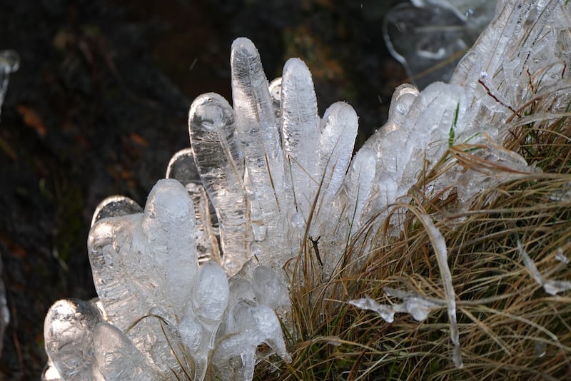 Icicles at the Wicklow Gap mountain pass in Co Wicklow. Photograph: Niall Carson/PA Wire