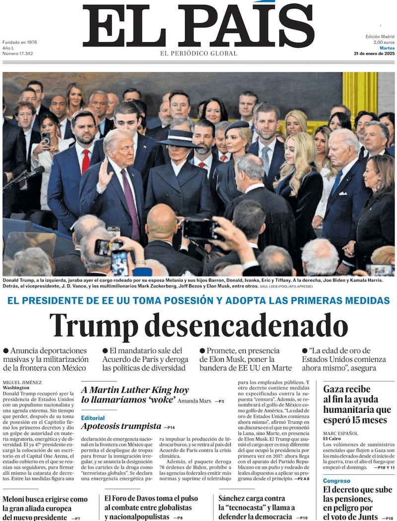 El Pais front page