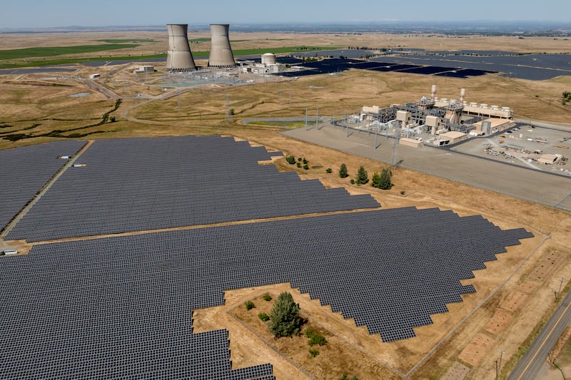 A solar-power farm near Herald, California, is helping to reduce the energy sector's emissions. Photograph: Loren Elliott/The New York Times