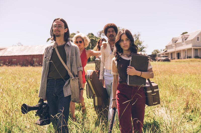 X cast: Owen Campbell as RJ, Brittany Snow as Bobby-Lynne, Mia Goth as Maxine, Scott Mescudi as Jackson Hole and Jenna Ortega as Lorraine. 