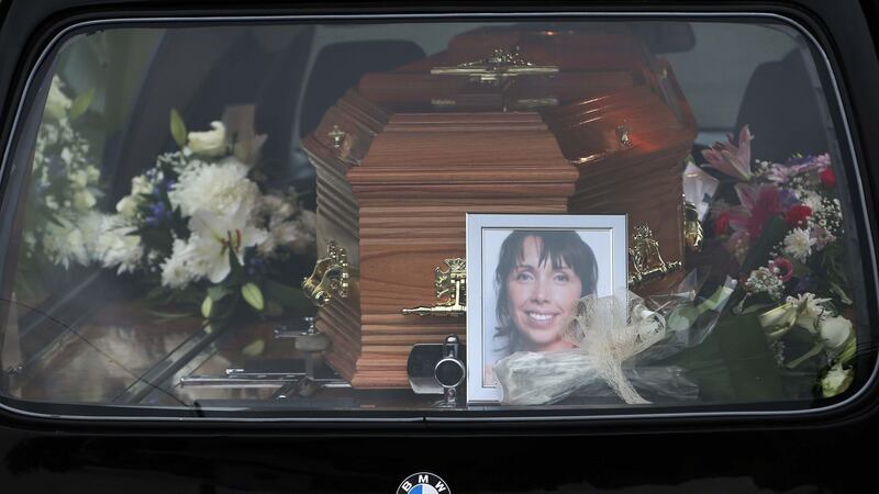 The coffin of Clodagh Hawe at her joint funeral with husband Alan and sons Liam, Niall and Ryan in Castlerahan, Co Cavan. Photograph: Colin Keegan/ Collins