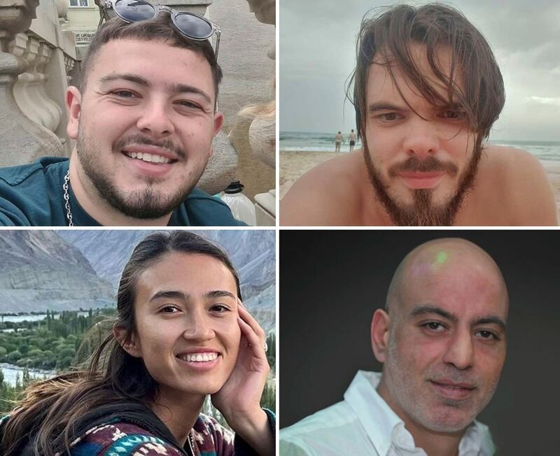 Almog Meir Jan (21), Andrey Kozlov (27), Noa Argamani (25) and Shlomi Ziv (40) were rescued by Israeli forces. Photograph: Hostages Families Forum Headquarters via AP