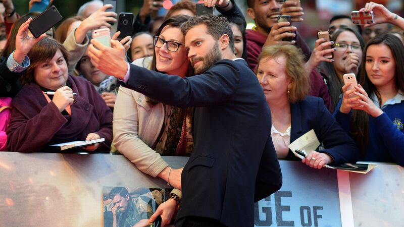 Siege of Jadotville actor Jamie Dornan  outside the Savoy cinema in  Dublin before the premiere. Photograph: Eric Luke/The Irish Times