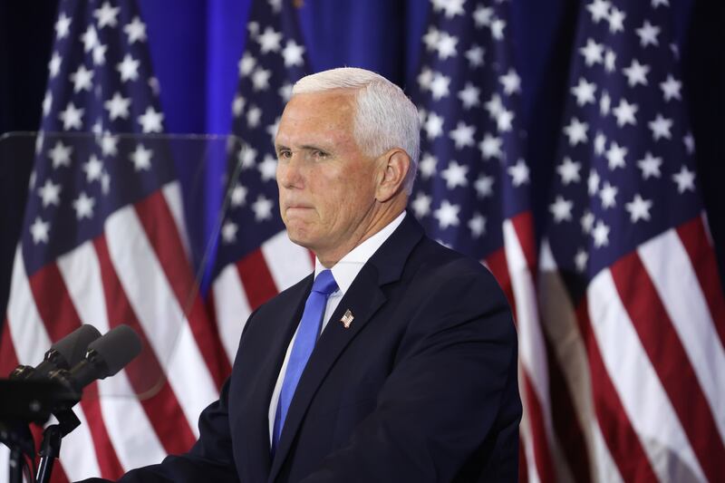 Former Vice President Mike Pence speaks to supporters as he formally announces his intention to seek the Republican nomination for president on June 7th in Ankeny, Iowa. Photograph: Scott Olson/Getty Images