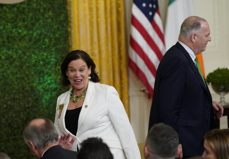 Sinn Féin leader Mary Lou McDonald at a previous White House ceremony on St Patrick's Day in 2023.