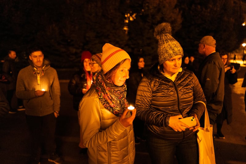 A vigil was held in Budapest on Saturday night for American tourist Mackenzie Michalski (31). Photograph:  Bela Szandelszky/AP