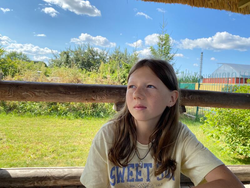 Twelve-year-old Lily has lost her home in Sumy, northeastern Ukraine. Photograph: Lara Marlowe