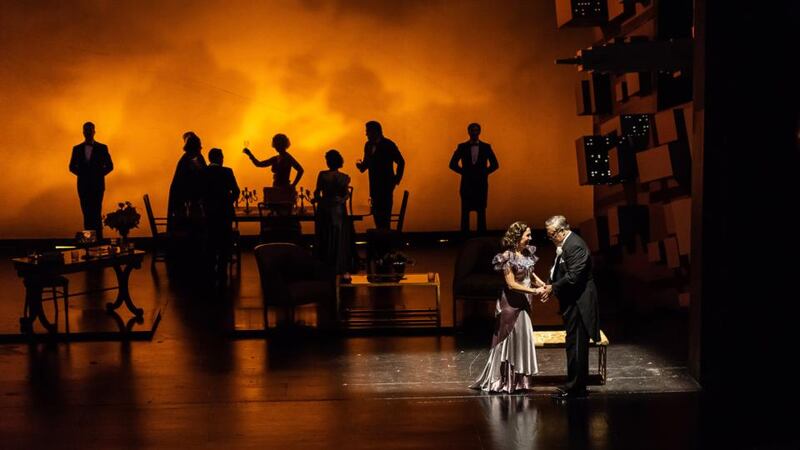 Wexford Festival Opera: Mary Dunleavy and Stephen Powell in Dinner at Eight. Photograph: Clive Barda/ArenaPal