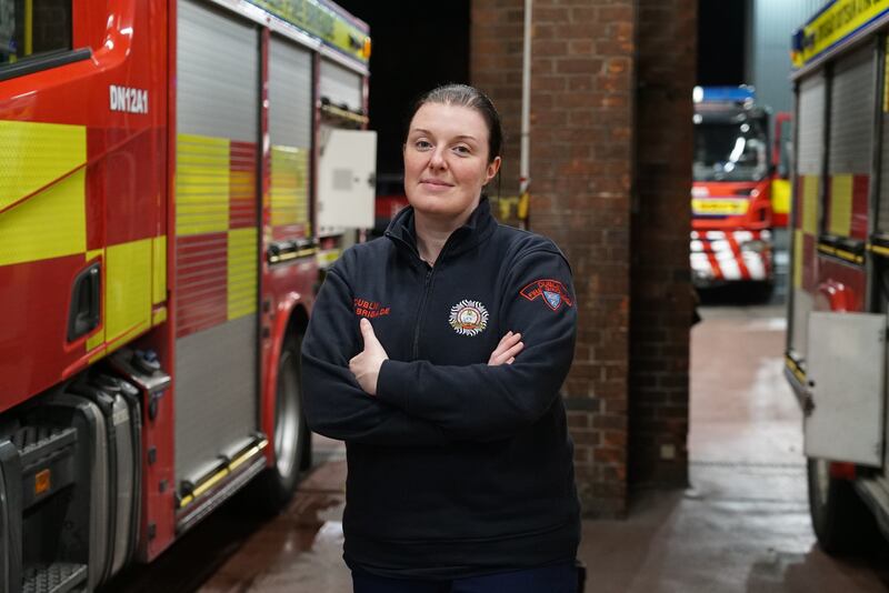 Teresa Hudson has been working for Dublin Fire Brigade for 16 years but has found this Halloween 'less frenetic' that previous years. Photograph: Enda O'Dowd