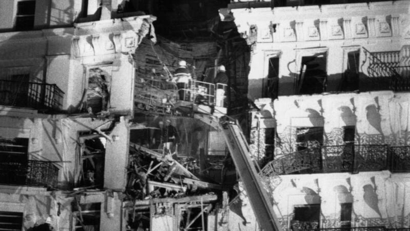 The wrecked exterior of the Grand Hotel in Brighton after the IRA bombing of October 1984. Photograph: Express/Express/Getty Images