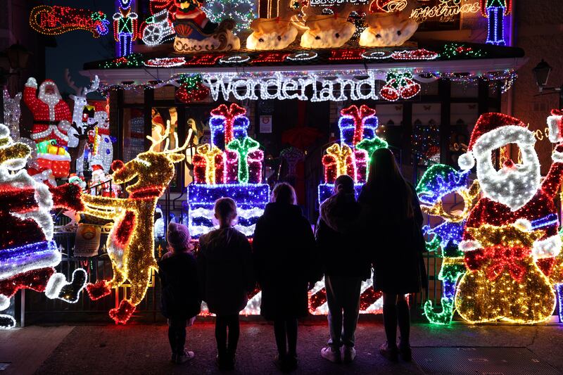 Josie's Christmas Lights in Crumlin, Dublin, raising money for Dolphins Barn Fire Station. Photograph: Nick Bradshaw