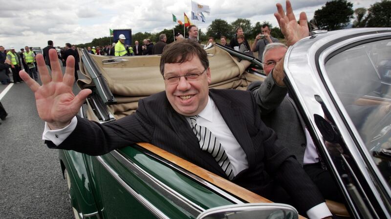 Then taoiseach Brian Cowen at the official opening of the final section of the M8 Dublin to Cork motorway in 2010. Photograph: Matt Kavanagh