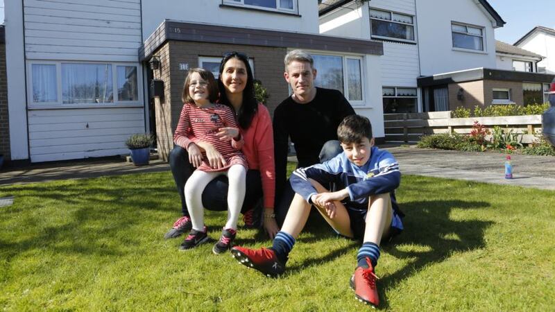 Severine McCarthy with her husband Aidan and two children Luca (13) and Emily (7).